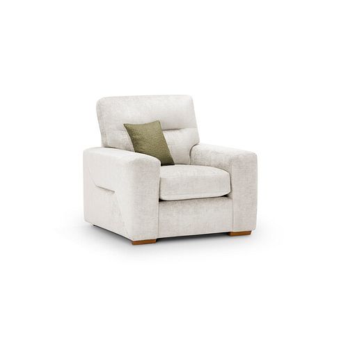 Lorenzo Armchair in Paolo Cream Fabric with Fern Scatter Cushions