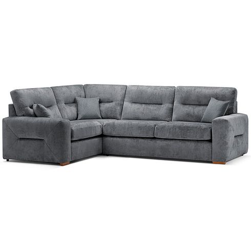 Lorenzo Right Hand Corner Sofa in Paolo Grey Fabric with Seal Scatter Cushions