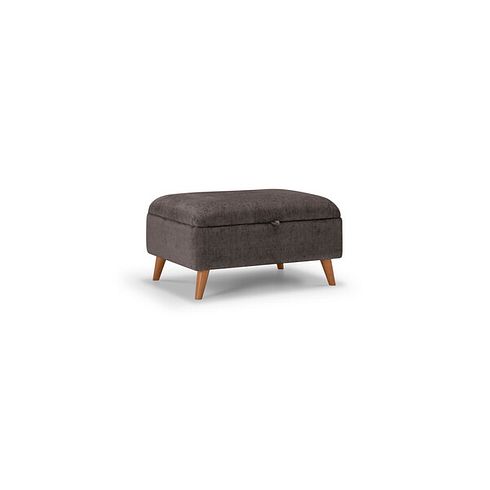 Lorenzo Storage Footstool in Paolo Espresso Fabric
