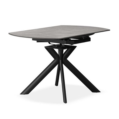 Lucia Ceramic Extending 4-6 Seater Swivel Dining Table in Matt Grey