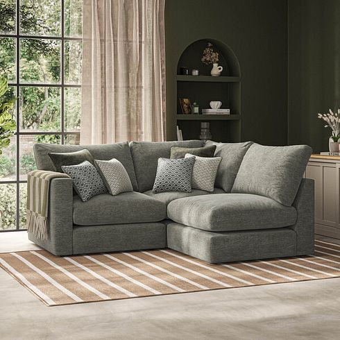 Malvern 3 Seat Left Hand Modular Corner Sofa in Olive Green fabric - Group 6