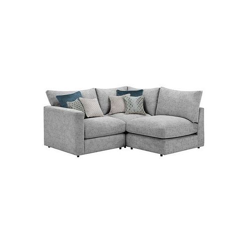 Malvern 3 Seat Left Hand Modular Corner Sofa in Silver fabric - Group 6