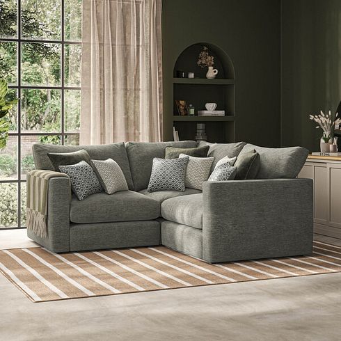 Malvern 3 Seat Modular Corner Sofa in Olive Green fabric - Group 1