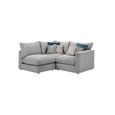 Malvern 3 Seat Right Hand Modular Corner Sofa in Silver fabric - Group 7