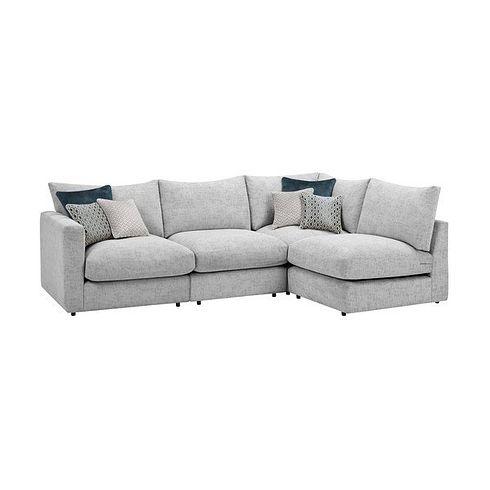 Malvern 4 Seat Left Hand Modular Corner Sofa in Silver fabric - Group 4