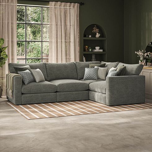 Malvern 4 Seat Modular Corner Sofa in Olive Green fabric - Group 2