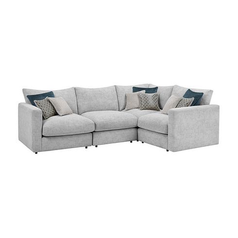 Malvern 4 Seat Modular Corner Sofa in Silver fabric - Group 2