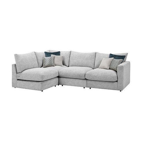 Malvern 4 Seat Right Hand Modular Corner Sofa in Silver fabric - Group 5