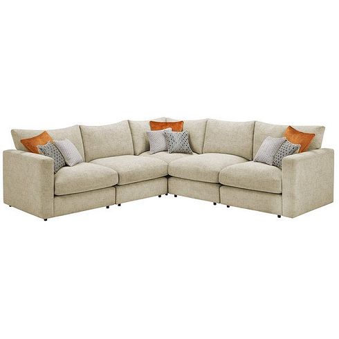 Malvern 5 Seat Modular Corner Sofa in Beige fabric - Group 3