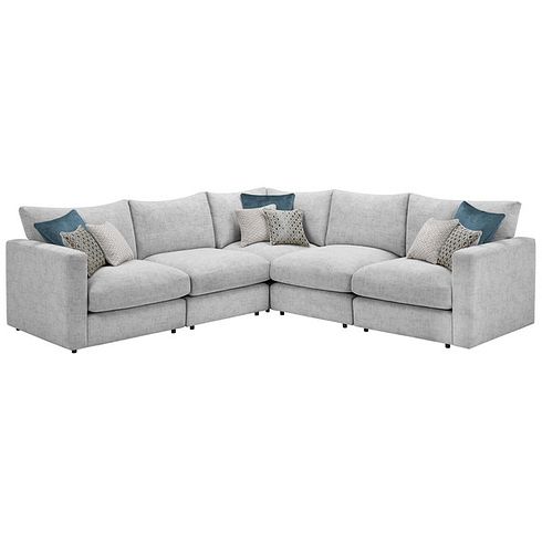 Malvern 5 Seat Modular Corner Sofa in Silver fabric - Group 3