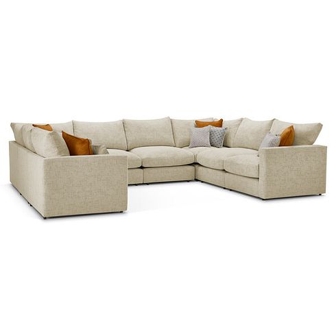 Malvern Large U-Shape Modular Corner Sofa in Beige fabric - Group 11