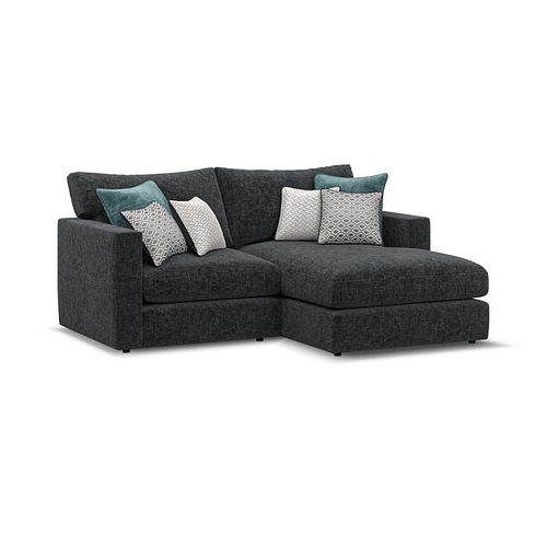 Malvern Modular 2 Seater Right Hand Compact Chaise Sofa in Charcoal fabric - Group 13