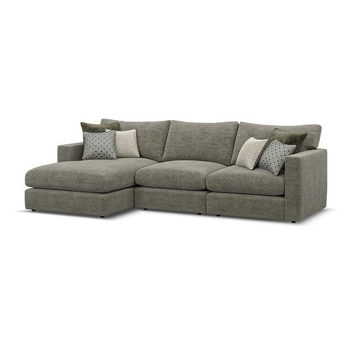 Malvern Modular 3 Seater Left Hand Chaise Sofa in Olive Green fabric - Group 14