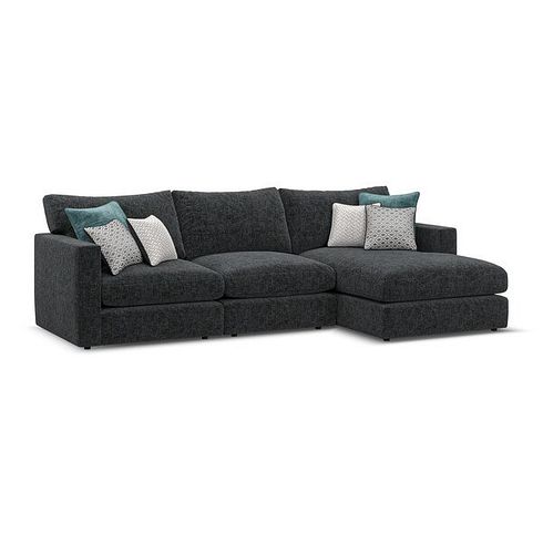 Malvern Modular 3 Seater Right Hand Chaise Sofa in Charcoal fabric - Group 15
