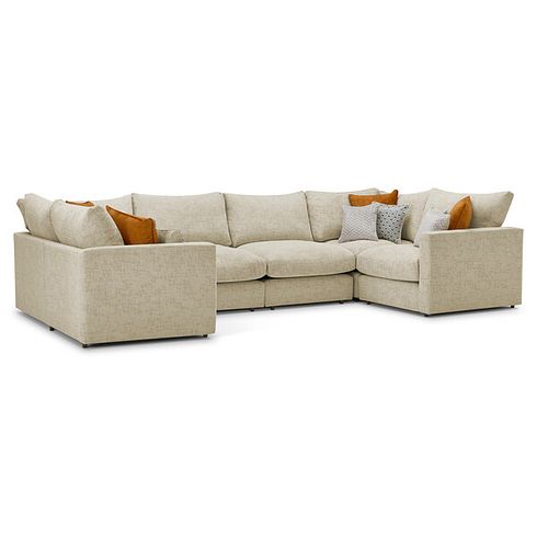 Malvern Small U-Shape Modular Corner Sofa in Beige fabric - Group 10