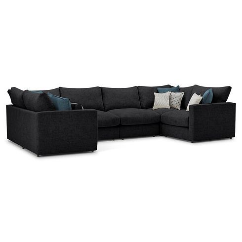 Malvern Small U-Shape Modular Corner Sofa in Charcoal fabric - Group 10
