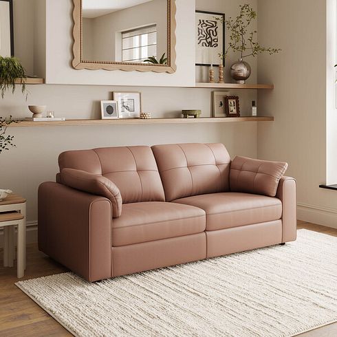 Marley 2 Seater Modular Sofa in Oslo Mocha Mouse Leather - Group 8