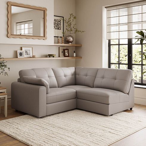 Marley 3 Seat Left Hand Modular Corner Sofa in Oslo Oyster Leather - Group 6