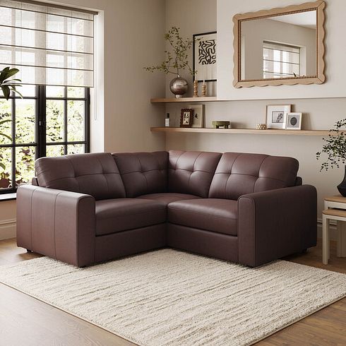 Marley 3 Seat Modular Corner Sofa in Oslo Chestnut Leather - Group 1