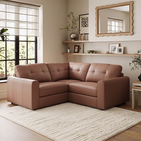 Marley 3 Seat Modular Corner Sofa in Oslo Mocha Mousse Leather - Group 1