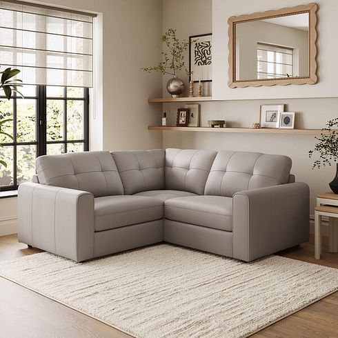 Marley 3 Seat Modular Corner Sofa in Oslo Oyster Leather - Group 1