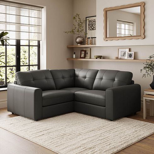 Marley 3 Seat Modular Corner Sofa in Oslo Storm Leather - Group 1