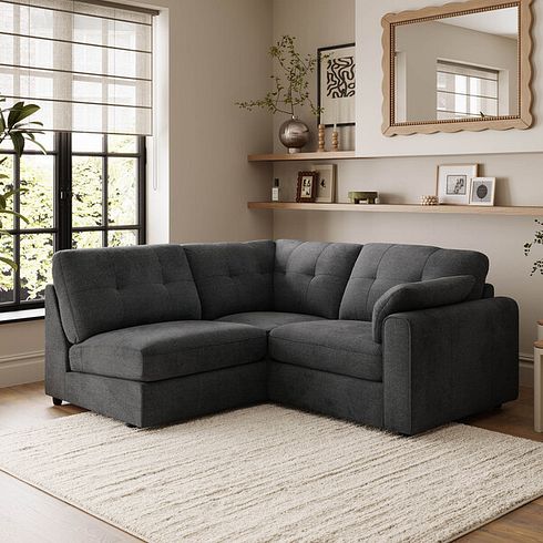 Marley 3 Seat Right Hand Modular Corner Sofa in Lila Charcoal Fabric - Group 7