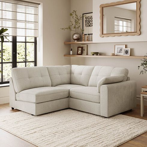 Marley 3 Seat Right Hand Modular Corner Sofa in Lila Ivory Fabric - Group 7