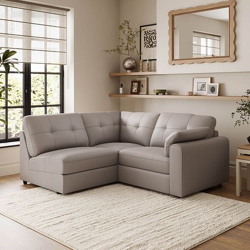 Marley 3 Seat Right Hand Modular Corner Sofa in Oslo Oyster Leather - Group 7