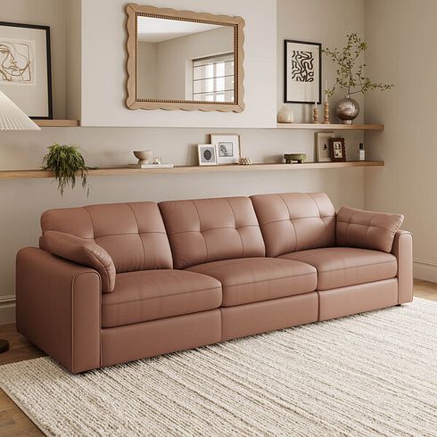 Marley 3 Seater Modular Sofa in Oslo Mocha Mousse Leather - Group 9