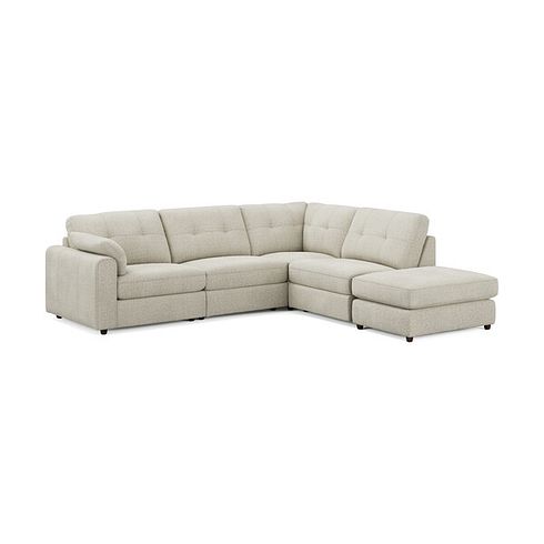 Marley 4 Seat Modular Open End Left Hand Corner Sofa in Lila Ivory Fabric -  Group 4 FOOT