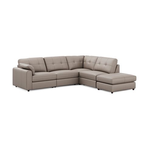 Marley 4 Seat Modular Open End Left Hand Corner Sofa in Oslo Oyster Leather -  Group 4 FOOT
