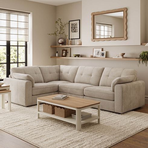 Marley 4 Seat Modular Right Hand Corner Sofa in Lila Natural Fabric - Group 2