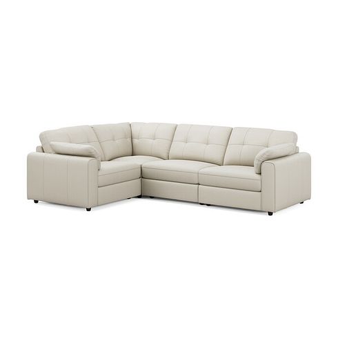 Marley 4 Seat Modular Right Hand Corner Sofa in Oslo Bone China Leather - Group 2