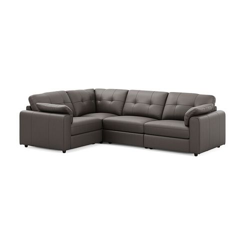 Marley 4 Seat Modular Right Hand Corner Sofa in Oslo Elephant Grey Leather - Group 2