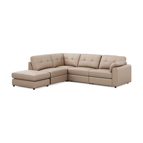 Marley 4 Seat Modular Open End Right Hand Corner Sofa in Oslo Mushroom Leather -Group 5 FOOT