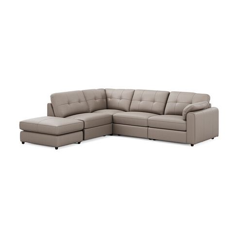 Marley 4 Seat Modular Open End Right Hand Corner Sofa in Oslo Oyster Leather -Group 5 FOOT