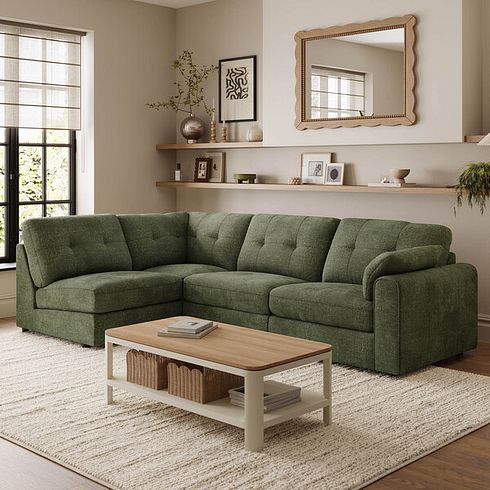 Marley 4 Seat Right Hand Modular Corner Sofa in Lila Pine Fabric - Group 5