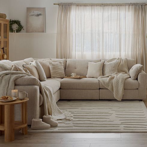 Marley 5 Seat Modular Corner Sofa in Lila Natural Fabric - Group 3