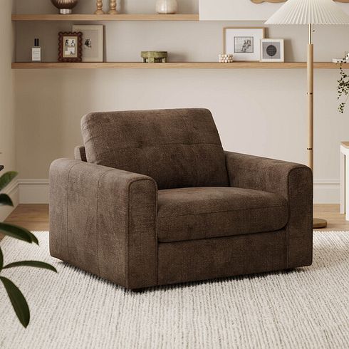 Marley Armchair in  Lila Chocolate Fabric