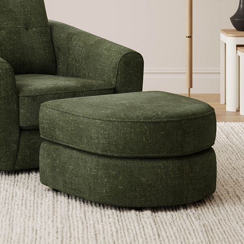 Marley Half Moon Footstool in  Lila Pine Fabric