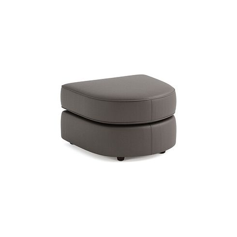 Marley Half Moon Footstool in  Oslo Elephant Grey Leather