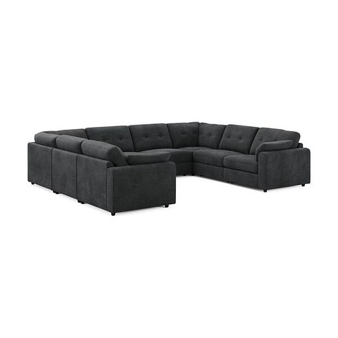 Marley Large U-Shape Modular Corner Sofa in Lila Charcoal Fabric - Group 11