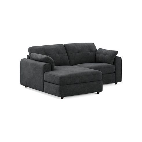 Marley Modular 2 Seater Left Hand Compact Chaise Sofa in Lila Charcoal Fabric - Group 12