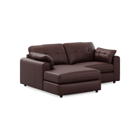 Marley Modular 2 Seater Left Hand Compact Chaise Sofa in Oslo Chestnut Leather - Group 12