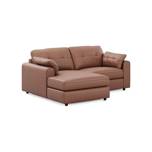 Marley Modular 2 Seater Left Hand Compact Chaise Sofa in Oslo Mocha Mouse Leather - Group 12