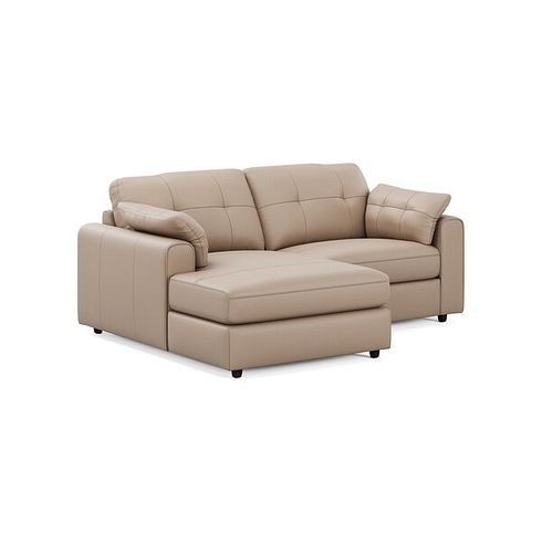 Marley Modular 2 Seater Left Hand Compact Chaise Sofa in Oslo Mushroom Leather - Group 12