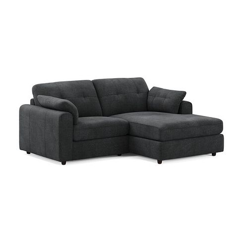 Marley Modular 2 Seater Right Hand Compact Chaise Sofa in Lila Charcoal Fabric - Group 13