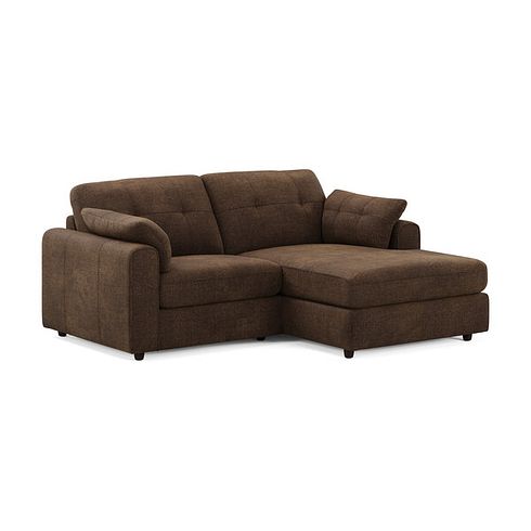 Marley Modular 2 Seater Right Hand Compact Chaise Sofa in Lila Chocolate Fabric - Group 13