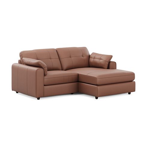 Marley Modular 2 Seater Right Hand Compact Chaise Sofa in Oslo Mocha Mouse Leather - Group 13